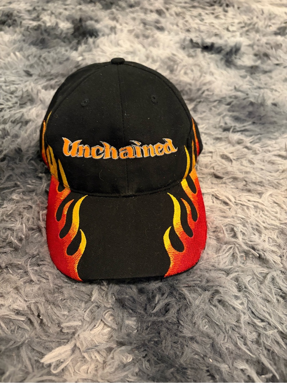 Vintage Head To Toe Unchained Embroidered Flame Baseball Hat Cap Black OS